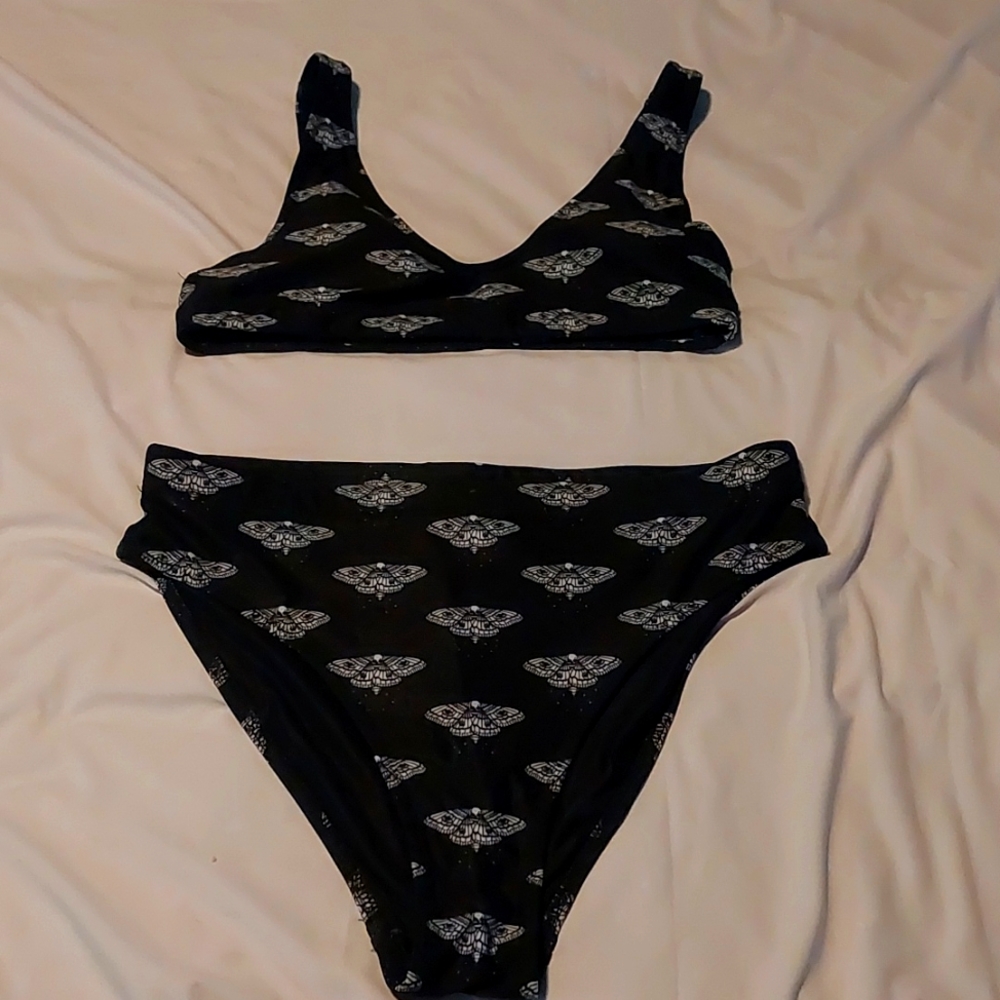 High waisted death moth bikini